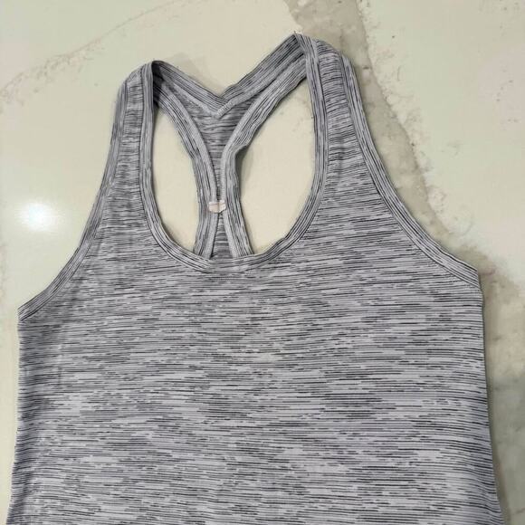 Lululemon Cool Racerback II Wee Are From Space Women's 4 Alpine Ice Grey Workout - Picture 3 of 8